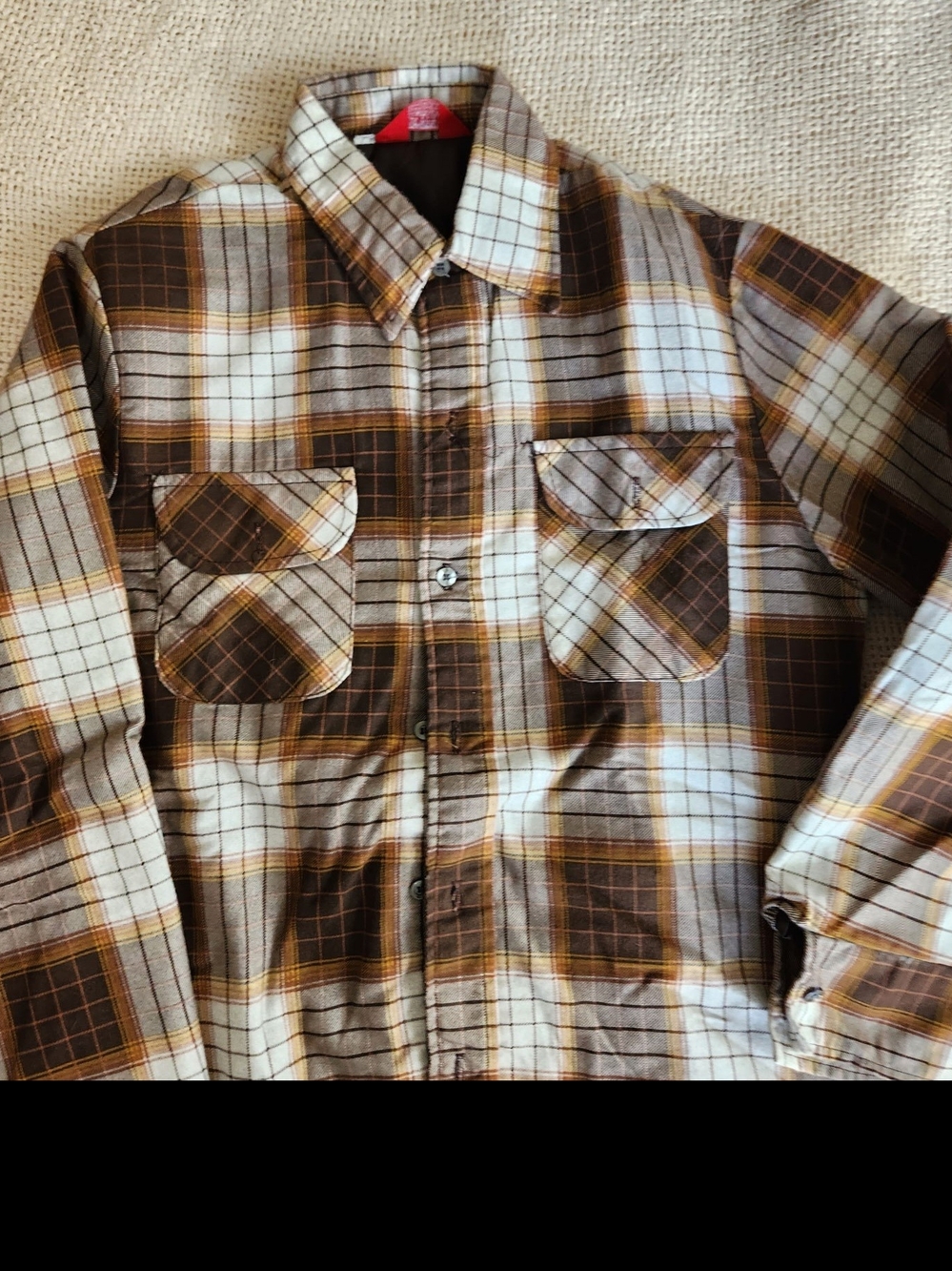 Men's Medium Brown Plaid Casual Shirt-Jacket With Quilted LiningFrom The Warm Up